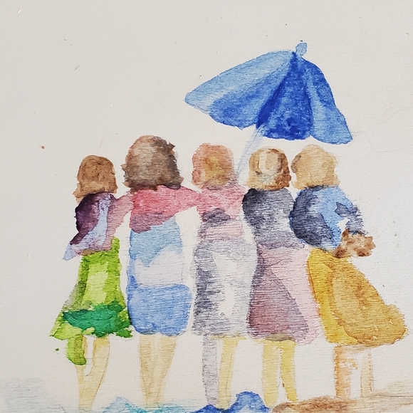 Hand-painted Wood Tile,  5x5 inches,  Can Write Your Own Message On The Back. - Picture 5 of 16